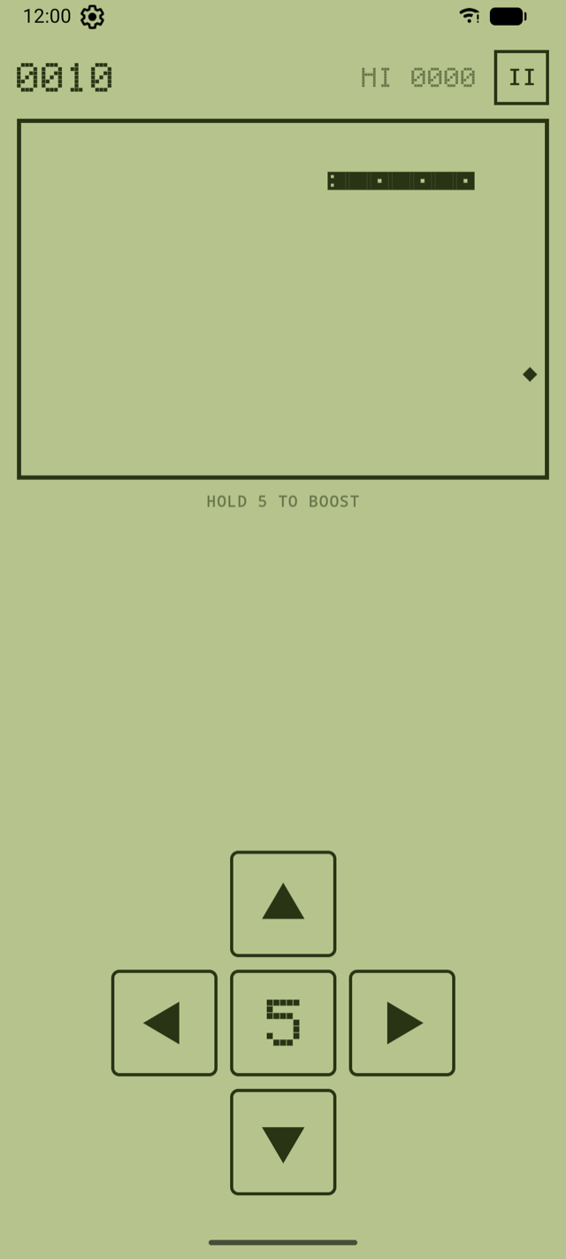 Old School Snake gameplay on pea-green LCD