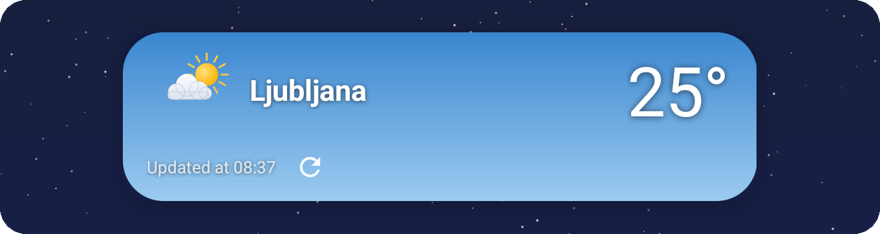 Weather compact widget, weather gradient background