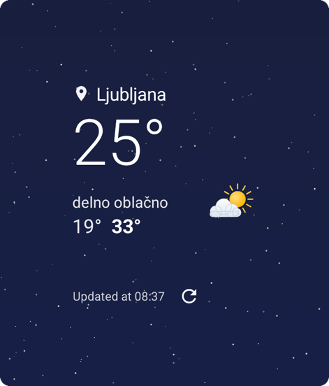 Today widget, transparent background